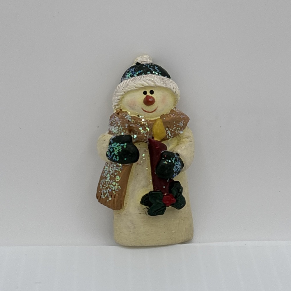 Enamel Snowman Brooch Pin White Gold Red Black Christmas Fashion Accessory